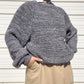 90s Gray Chunky Knit Sweater (XL)