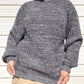 90s Gray Chunky Knit Sweater (XL)