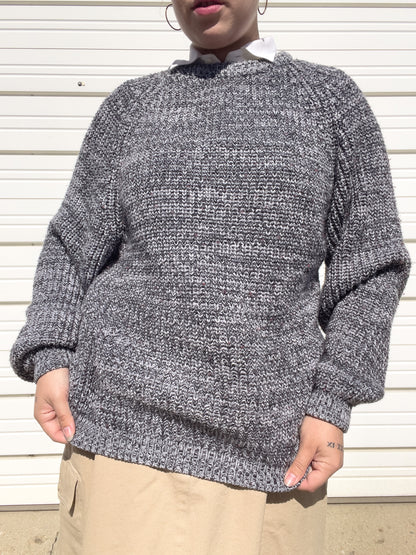 90s Gray Chunky Knit Sweater (XL)