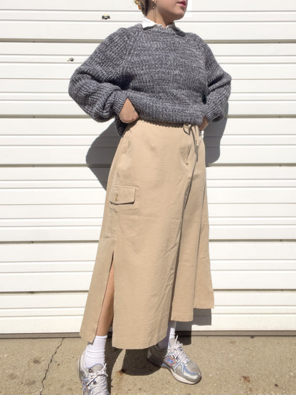 90s Khaki Cargo Maxi Skirt (L/XL)