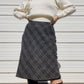 90s Black & White Plaid Midi Skirt (M/L)