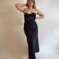 W26" 70s Maxi Skirt w/ Velveteen Roses