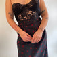 W26" 70s Maxi Skirt w/ Velveteen Roses