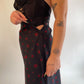 W26" 70s Maxi Skirt w/ Velveteen Roses
