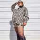 90s Plaid Lightweight Zip Up Shirt Jacket (XXL)