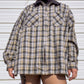 90s Plaid Lightweight Zip Up Shirt Jacket (XXL)