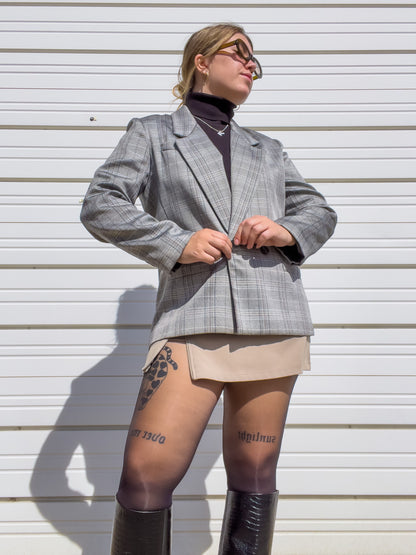 80s Gray Plaid Blazer (M/L)