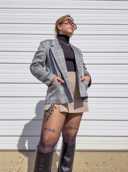 80s Gray Plaid Blazer (M/L)
