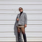 80s Gray Plaid Blazer (M/L)