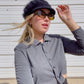 90s Charcoal Gray Cropped Button Up (M/L)