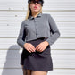 90s Charcoal Gray Cropped Button Up (M/L)