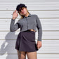 90s Black Mini Wrap Skort w/ Daisy Buckle (S/M)