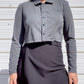 90s Charcoal Gray Cropped Button Up (M/L)