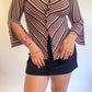 90s/00s Burgundy Striped Button Up (S/M)