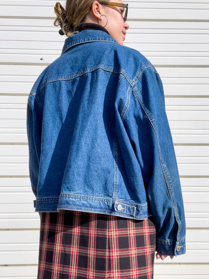 90s Dark Wash Classic Denim Jacket (XL)