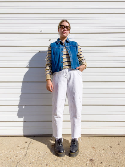 90s Medium Wash Denim Vest (L)