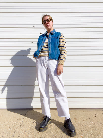 90s Medium Wash Denim Vest (L)