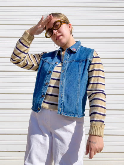 90s Medium Wash Denim Vest (L)
