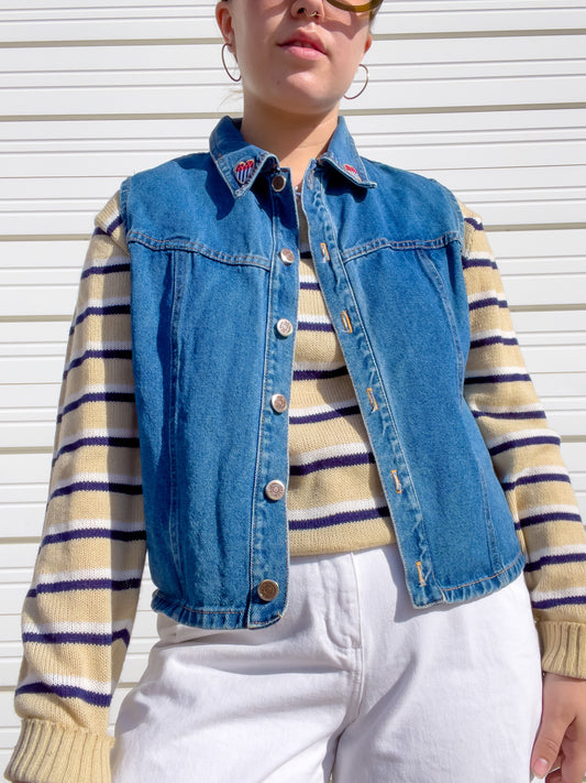 90s Medium Wash Denim Vest (L)