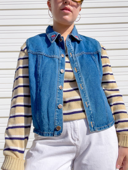 90s Medium Wash Denim Vest (L)