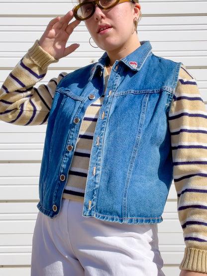 90s Medium Wash Denim Vest (L)