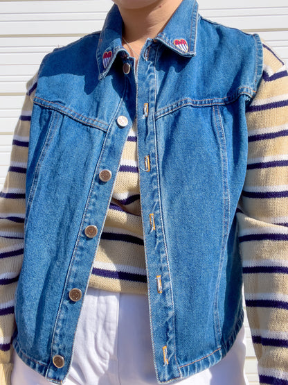 90s Medium Wash Denim Vest (L)