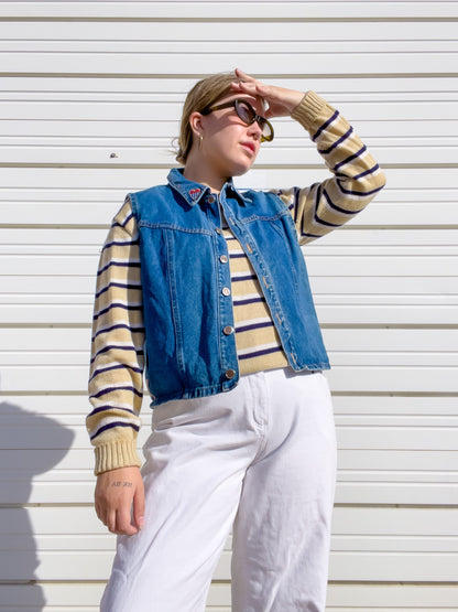 90s Medium Wash Denim Vest (L)