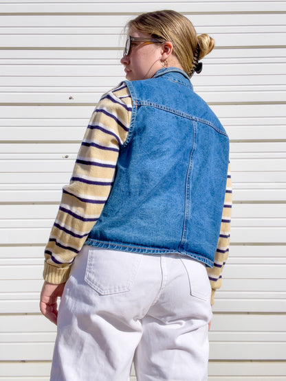 90s Medium Wash Denim Vest (L)