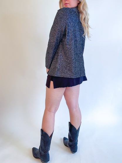 M 70s Sparkly Disco Button Up