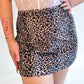 W28" 90s Fuzzy Leopard Print Mini Skirt