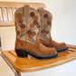 00s Deadstock Ariat Suede Floral Cowboy Boots (US W6)