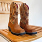 00s Deadstock Ariat Suede Floral Cowboy Boots (US W6)