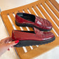 90s Oxblood Red Platform Loafers (US W6.5)