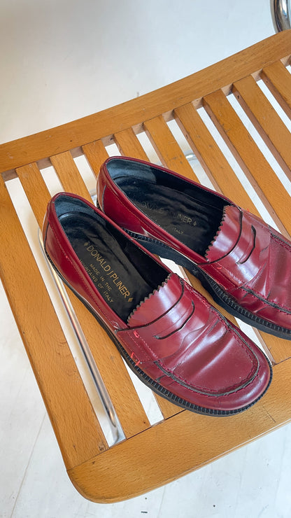 90s Oxblood Red Platform Loafers (US W6.5)