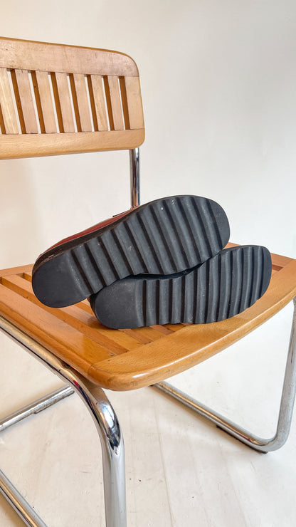 90s Oxblood Red Platform Loafers (US W6.5)