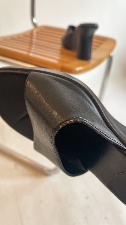 90s Black Platform Wedge Mules (US W7.5)