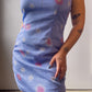 90s Periwinkle Floral Mini Dress (L)