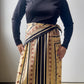70s Long Sleeve Maxi Dress w/ Matching Scarf (L)
