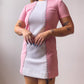 60s Pink & White Mod Mini Dress (XS/S)