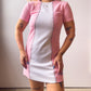 60s Pink & White Mod Mini Dress (XS/S)