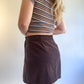 90s Brown Corduroy Button Front Mini Skirt (W31")