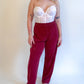 XL 90s Burgundy Sparkly Pull On Pants
