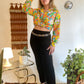 70s Bright Neon Floral Button Up (XL)