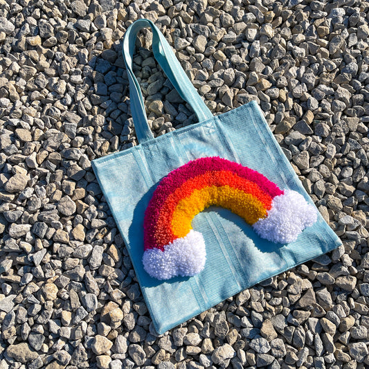 NEUE X NEU Rainbow Tote Bag in Sateen Stripe