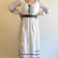 70s White Eyelet Lace Puff Sleeve Prairie Dress (S)