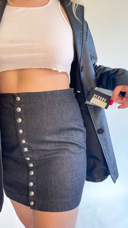 90s Deadstock Versace Versus Button Up Mini Skirt
