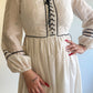 70s White Eyelet Lace Puff Sleeve Prairie Dress (S)