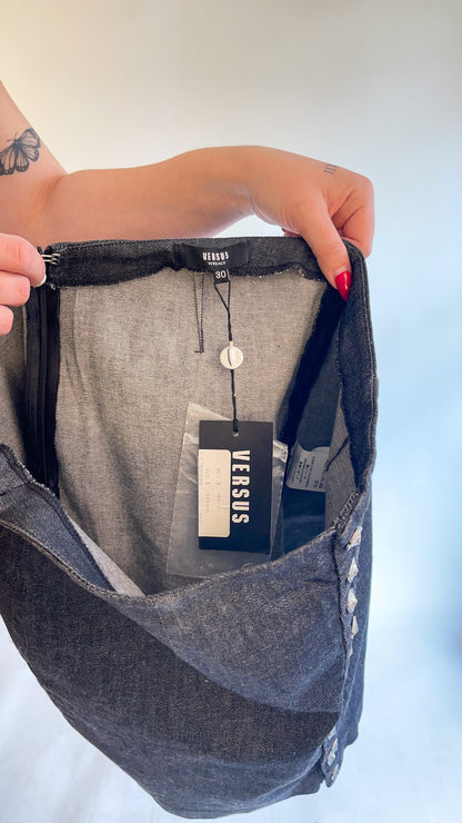 90s Deadstock Versace Versus Button Up Mini Skirt