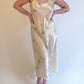 M 90s Champagne Floral Silky Slip Dress