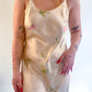M 90s Champagne Floral Silky Slip Dress